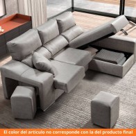 Sofá Chaiselongue 3 Plazas Aura Plomo 240 Cm Mobelcenter
