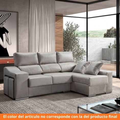 Sofá Chaiselongue 3 Plazas Aura Plomo 240 Cm Mobelcenter