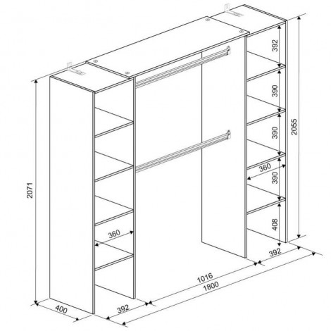 Armario Vestidor EcoPlus Doble Blanco Mobelcenter