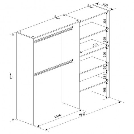 Armario Vestidor EcoPlus Blanco Reversible Mobelcenter
