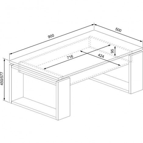 Mesa de Centro Elevable Cosmit Mobelcenter
