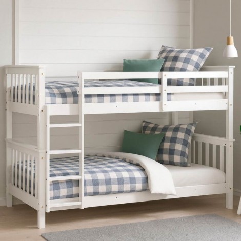 Litera de Madera de Pino Reversible Camila Blanca Mobelcenter