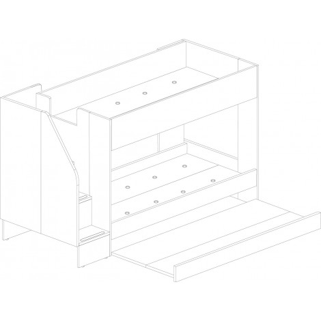 Litera Con Cama Nido Easy Blanco y Cascina Mobelcenter