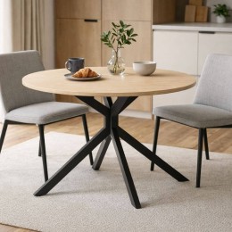 Mesa Redonda Comedor Fija Wako Madera 120 cm Mobelcenter