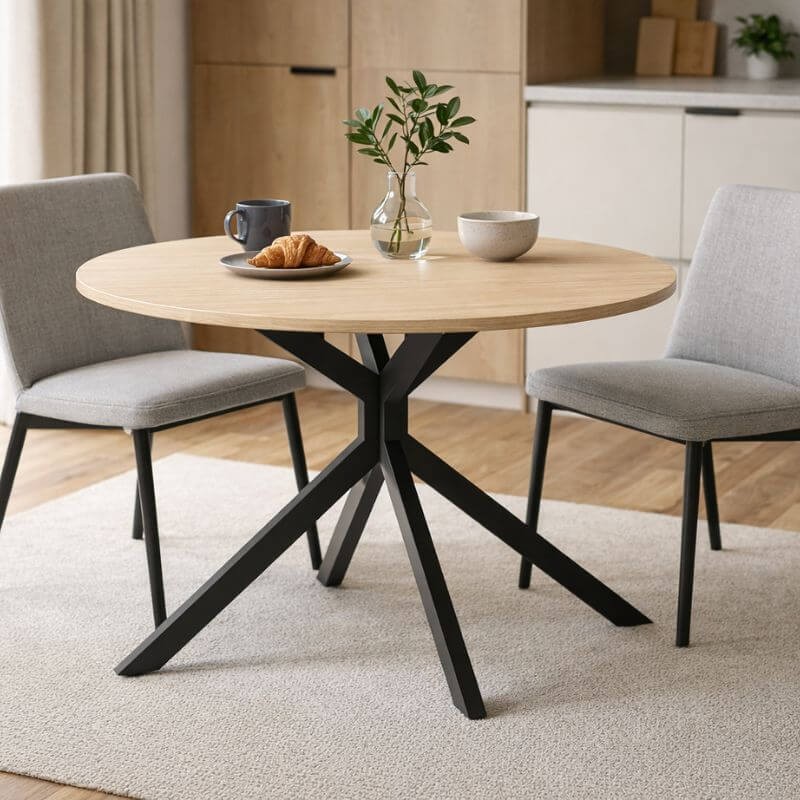 Mesa Redonda Comedor Fija Wako Madera 120 cm Mobelcenter