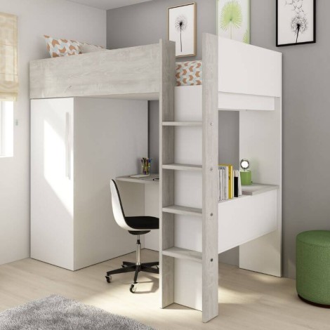 Cama Estudio Bono Con Armario Cascina y Blanco Mobelcenter