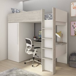 Cama Estudio Bono Con Armario Cascina y Blanco Mobelcenter