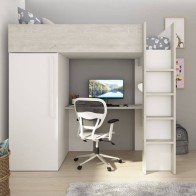 Cama Estudio Bono Con Armario Cascina y Blanco Mobelcenter