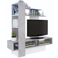 Mueble TV Sky Reversible Blanco y Beton Mobelcenter