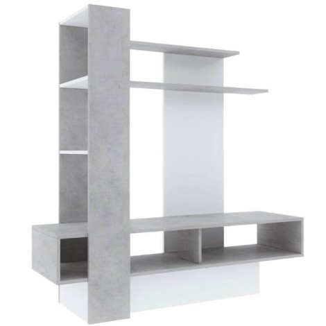 Mueble TV Sky Reversible Blanco y Beton Mobelcenter