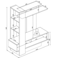 Mueble TV Sky Reversible Blanco y Beton Mobelcenter
