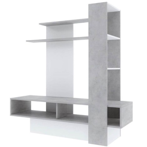 Mueble TV Sky Reversible Blanco y Beton Mobelcenter