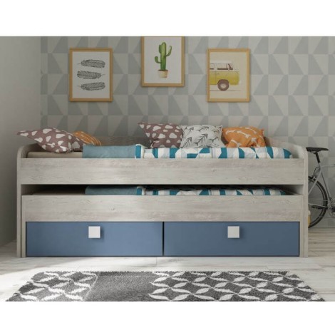 Cama Nido Doble Apolo Cascina y Azul Ahumado Mobelcenter