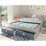 Cama Nido Doble Apolo Cascina y Azul Ahumado Mobelcenter