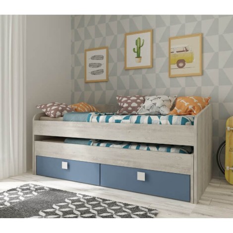 Cama Nido Doble Apolo Cascina y Azul Ahumado Mobelcenter