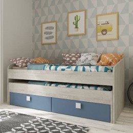 Cama Nido Doble Apolo Cascina y Azul Ahumado Mobelcenter