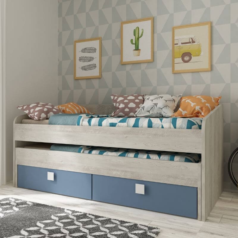 Cama Nido Doble Apolo Cascina y Azul Ahumado Mobelcenter