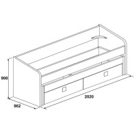 Cama Nido Doble Apolo Cascina y Azul Ahumado Mobelcenter