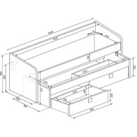 Cama Nido Doble Apolo Cascina y Azul Ahumado Mobelcenter