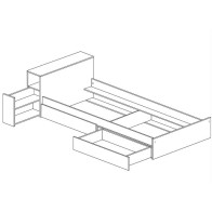 Cama con Cajones y Cabecero con Mesita Extraible Jazz 90x190cm Mobelcenter