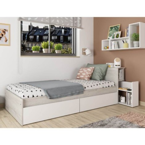 Cama con Cajones y Cabecero con Mesita Extraible Jazz 90x190cm Mobelcenter