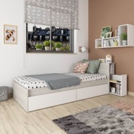 Cama con Cajones y Cabecero con Mesita Extraible Jazz 90x190cm Mobelcenter