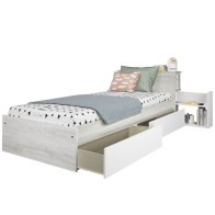 Cama con Cajones y Cabecero con Mesita Extraible Jazz 90x190cm Mobelcenter