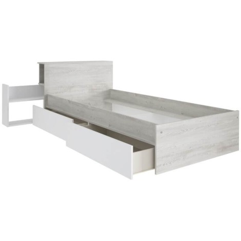 Cama con Cajones y Cabecero con Mesita Extraíble Reversible Jazz 90x200cm Mobelcenter