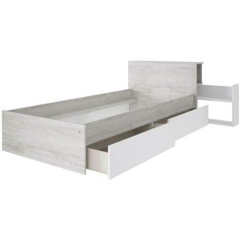 Cama con Cajones y Cabecero con Mesita Extraíble Reversible Jazz 90x200cm Mobelcenter