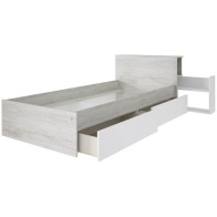 Cama con Cajones y Cabecero con Mesita Extraíble Reversible Jazz 90x200cm Mobelcenter