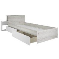 Cama con Cajones y Cabecero con Mesita Extraíble Reversible Jazz 90x200cm Mobelcenter