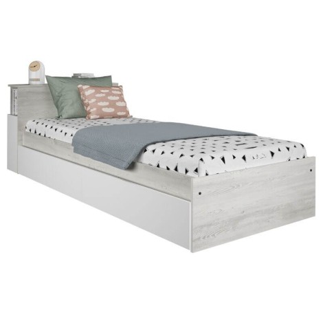 Cama con Cajones y Cabecero con Mesita Extraíble Reversible Jazz 90x200cm Mobelcenter