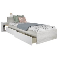 Cama con Cajones y Cabecero con Mesita Extraíble Reversible Jazz 90x200cm Mobelcenter