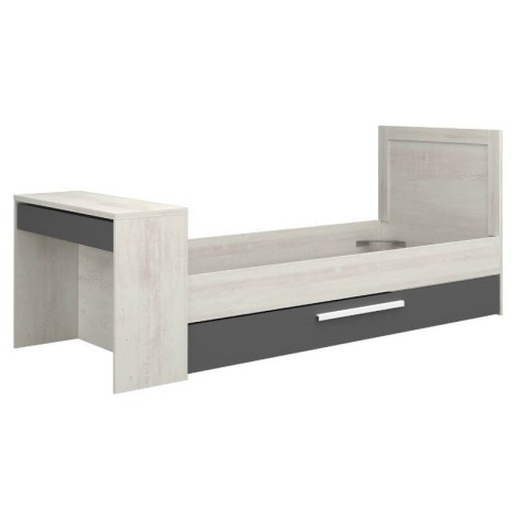 Cama Nido Reversible con Escritorio Shipley Cascina y Sombra 90x200cm Mobelcenter