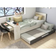 Cama Nido Reversible con Escritorio Shipley Cascina y Sombra 90x200cm Mobelcenter