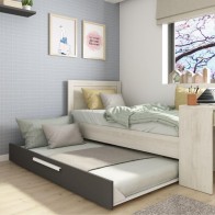 Cama Nido Reversible con Escritorio Shipley Cascina y Sombra 90x200cm Mobelcenter