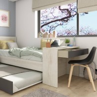 Cama Nido Reversible con Escritorio Shipley Cascina y Sombra 90x200cm Mobelcenter