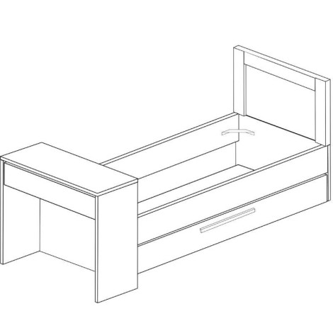 Cama Nido Reversible con Escritorio Shipley Cascina y Sombra 90x200cm Mobelcenter