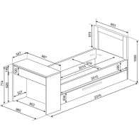 Cama Nido Reversible con Escritorio Shipley Cascina y Sombra 90x200cm Mobelcenter