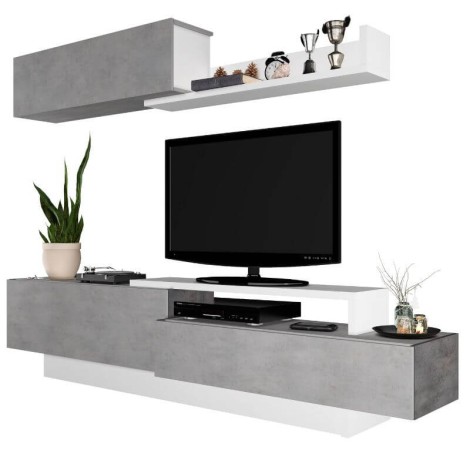 Mueble de Salón Soho Beton y Blanco Mobelcenter