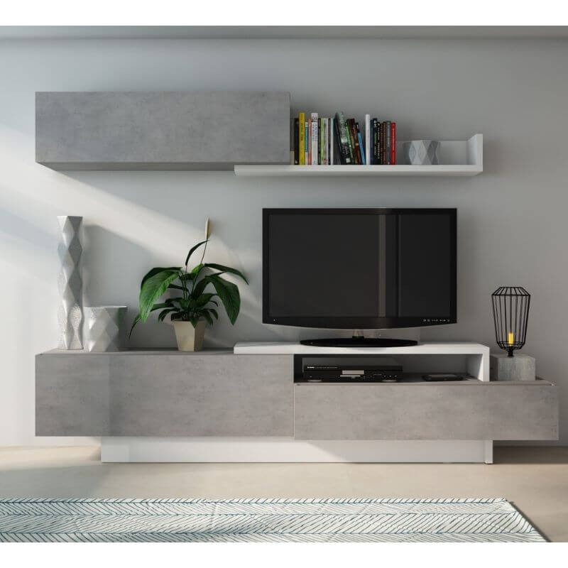 Mueble de Salón Soho Beton y Blanco Mobelcenter
