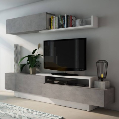 Mueble de Salón Soho Beton y Blanco Mobelcenter