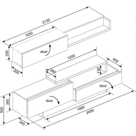 Mueble de Salón Soho Beton y Blanco Mobelcenter