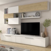 Mueble de Salón Isona Roble Natural y Blanco Mobelcenter