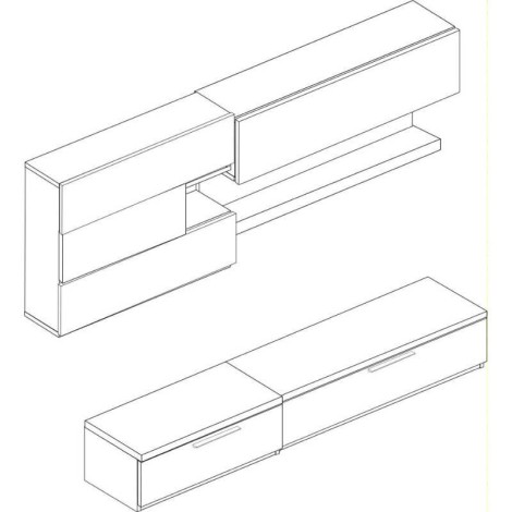 Mueble de Salón Isona Roble Natural y Blanco Mobelcenter