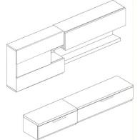 Mueble de Salón Isona Roble Natural y Blanco Mobelcenter