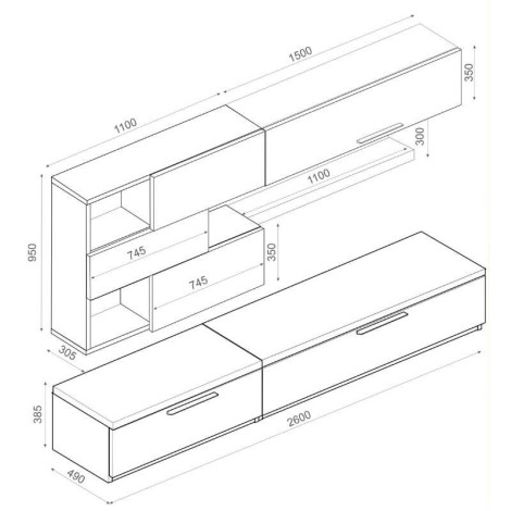 Mueble de Salón Isona Roble Natural y Blanco Mobelcenter
