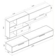 Mueble de Salón Isona Roble Natural y Blanco Mobelcenter