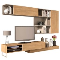 Mueble de Salón Enio Roble y Gris Mobelcenter