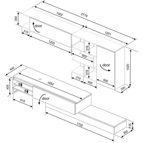 Mueble de Salón Enio Roble y Gris Mobelcenter